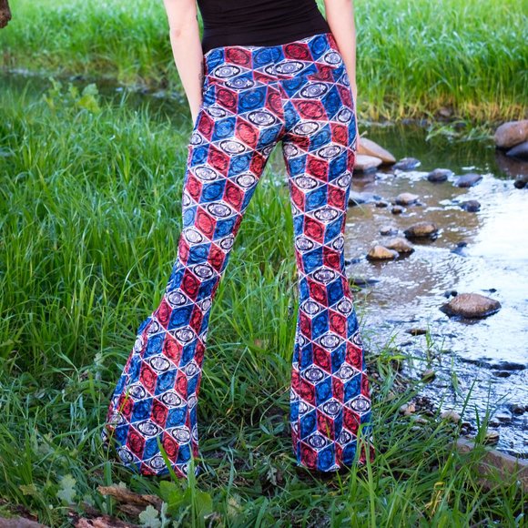 Stealie Velvet Print Bell Bottoms - Warrior Within - Picture 5 of 8
